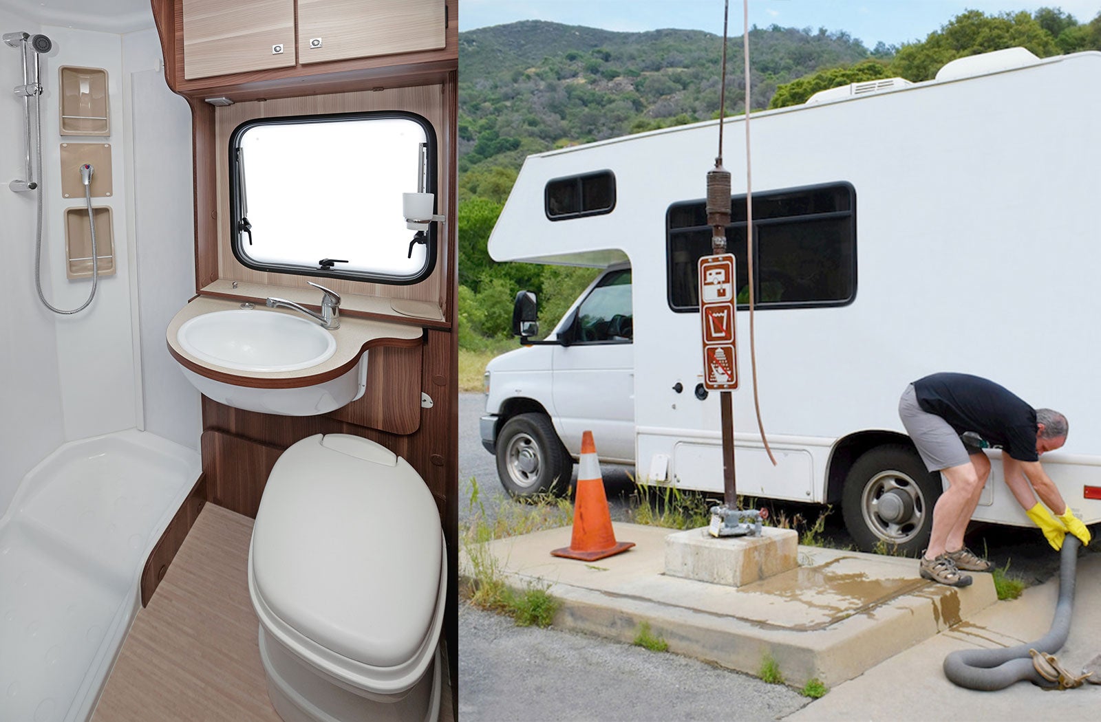 Portable RV/camper toilet and holding tank setup in Germantown, Tennessee
